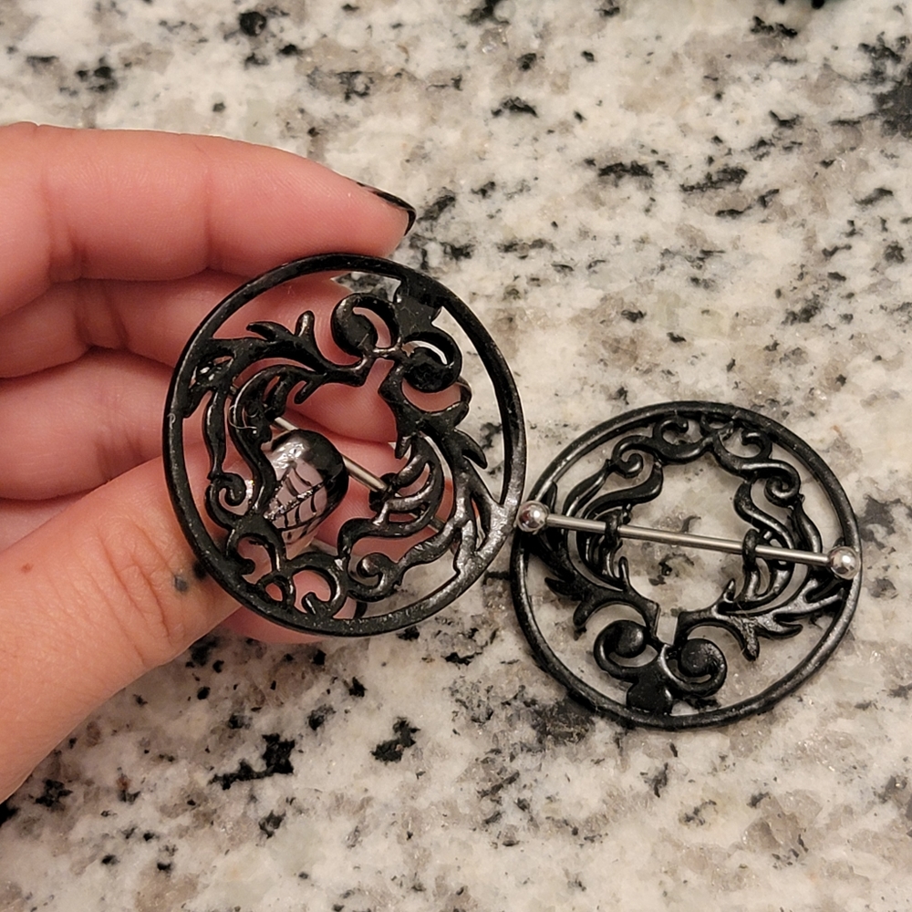 Pair of damask nipple shields